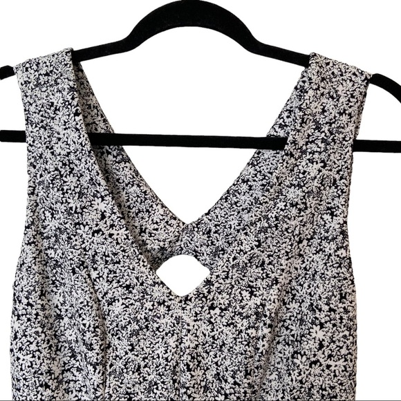 Michael Michael Kors Black White Floral Open Back Sleeveless Skater Dress - Picture 5 of 11